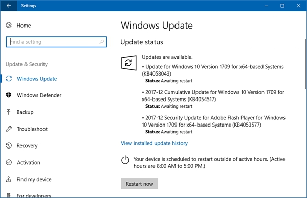 微软发布Windows 10创意者更新秋季版补丁