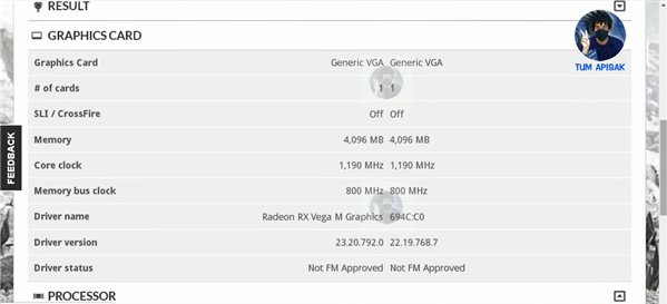 Intel&AMD合体CPU参数曝光