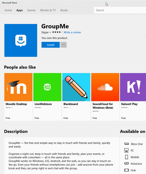微软GroupMe应用登陆Xbox One