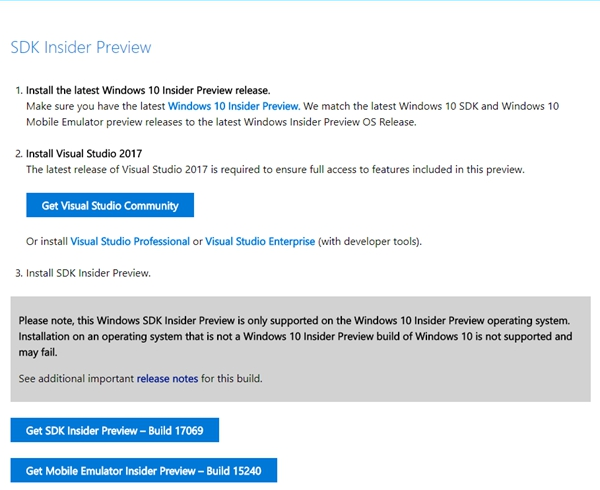 微软发布Windows 10 RS4 SDK 17069下载