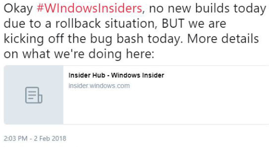 今天无Windows 10 RS4新版推送，Bug大扫除继续