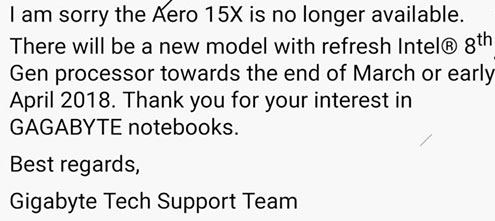 技嘉预告全新Aero 15X笔记本