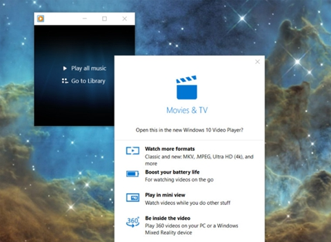 Windows 10播放视频被微软推荐使用UWP应用
