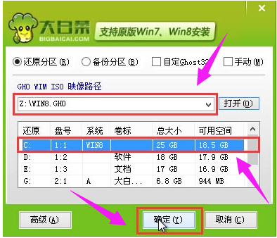 电脑一键重装win8系统教程