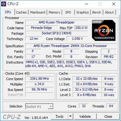 锐龙Threadripper 2990X跑分曝光