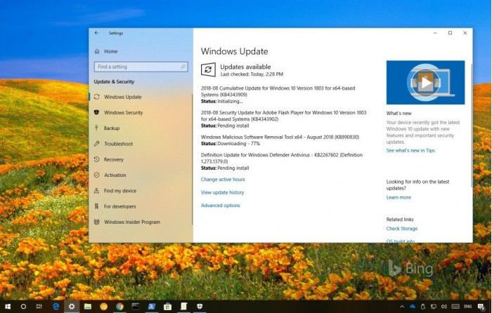 Windows 10 April 2018升至Build 17134.228
