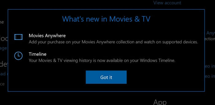 Windows 10端Movies & TV现支持TimeLine功能