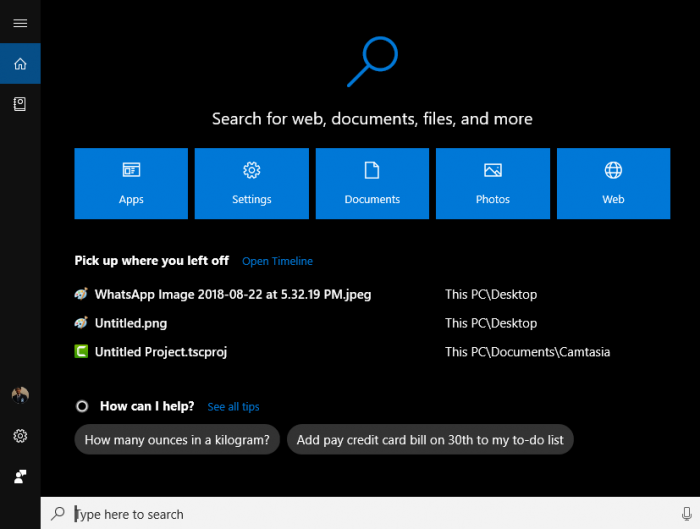 Cortana全新改版界面已向Windows 10 1803版本推送