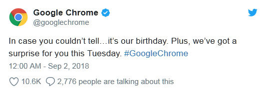Google Chrome将迎来10周年纪念日，明日将放送惊喜