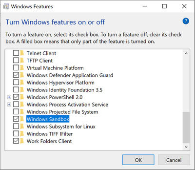 Windows 10引入Windows Sandbox沙盒子系统
