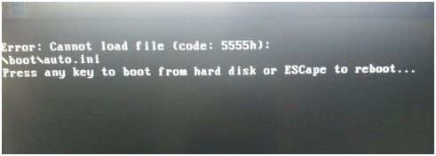重装系统Error cannot load file (code5555h)怎么办