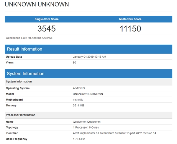 骁龙855 GeekBench跑分曝光：单核心仅超麒麟980 5％