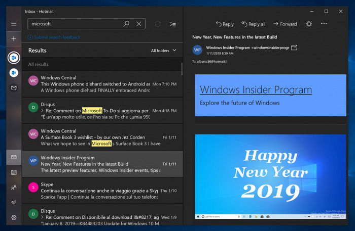 Windows 10邮件和日历应用增强版黑暗主题初体验